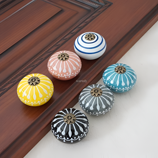 Anouk Colorful Ceramic Macaroon Door Handle | Hardware | NordicAbode.com