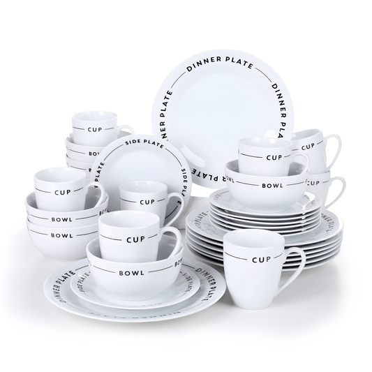 Mino 32-Piece Porcelain Dinnerware Set | Dinnerware | NordicAbode.com