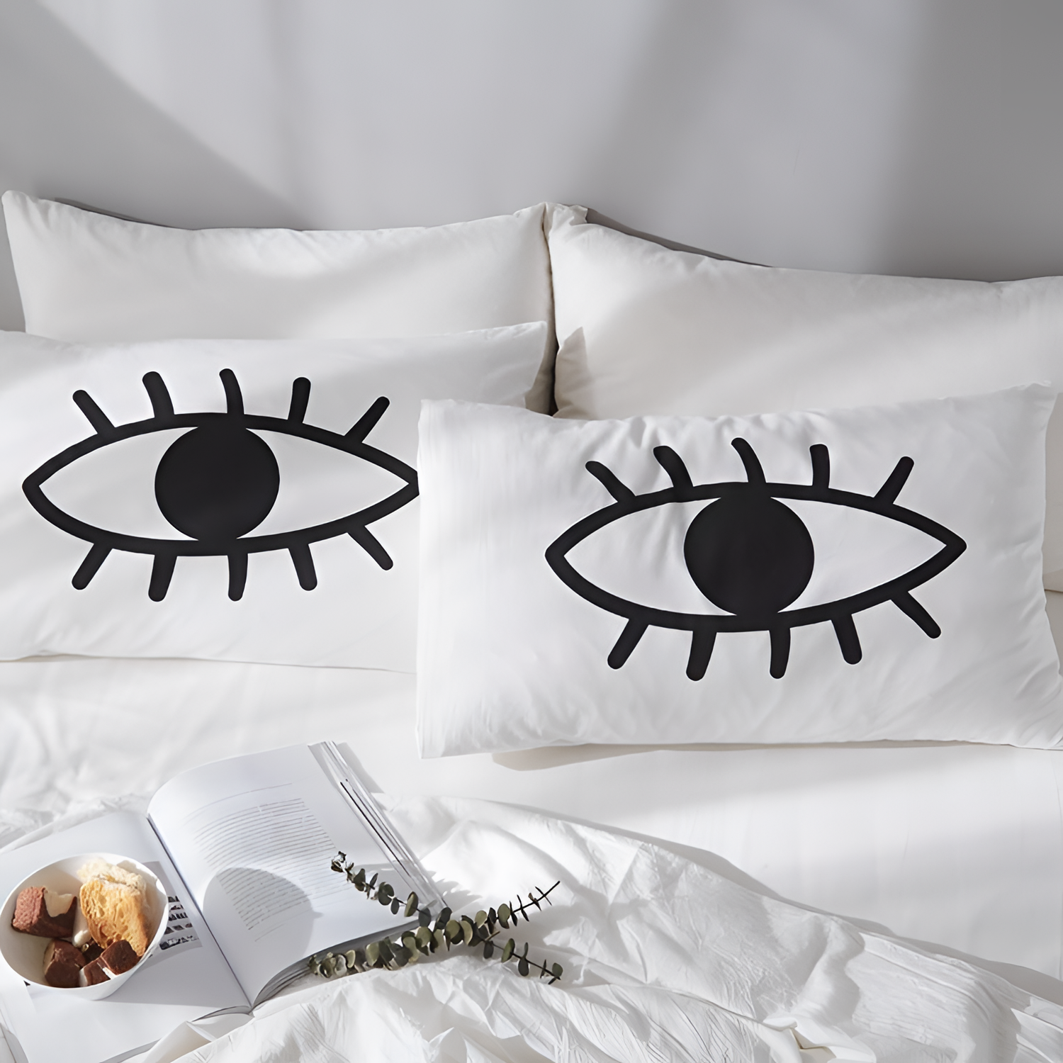 Blinking Printed Cotton Pillowcases | Bedding | NordicAbode.com