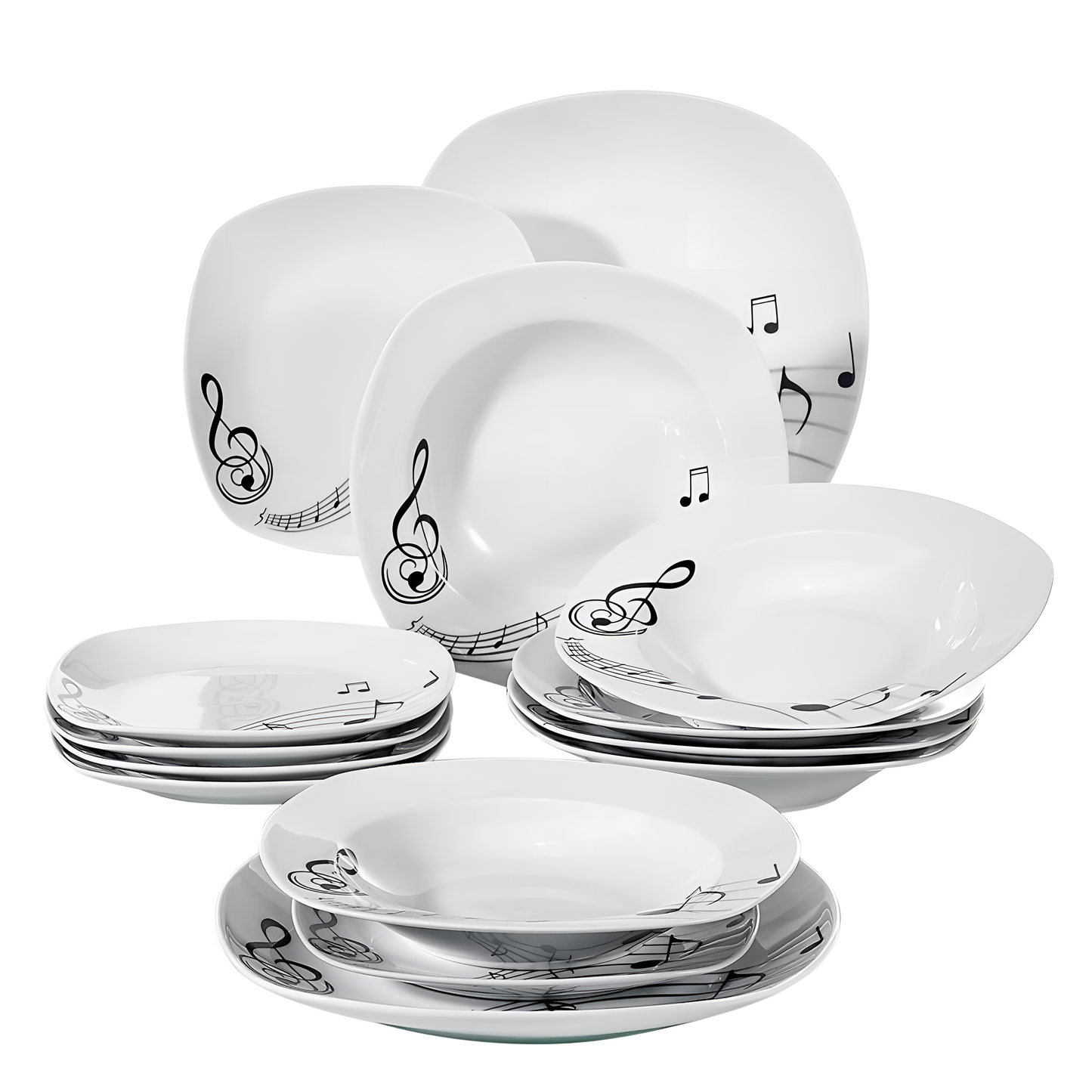 Melody 18-Piece Musical Note Porcelain Dinner Set | Dinnerware | NordicAbode.com