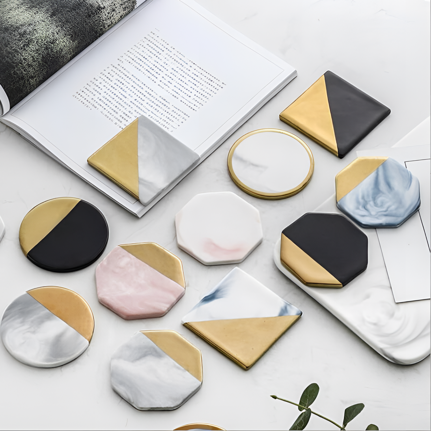 Marble Ceramic Marble Coasters | Coasters | NordicAbode.com