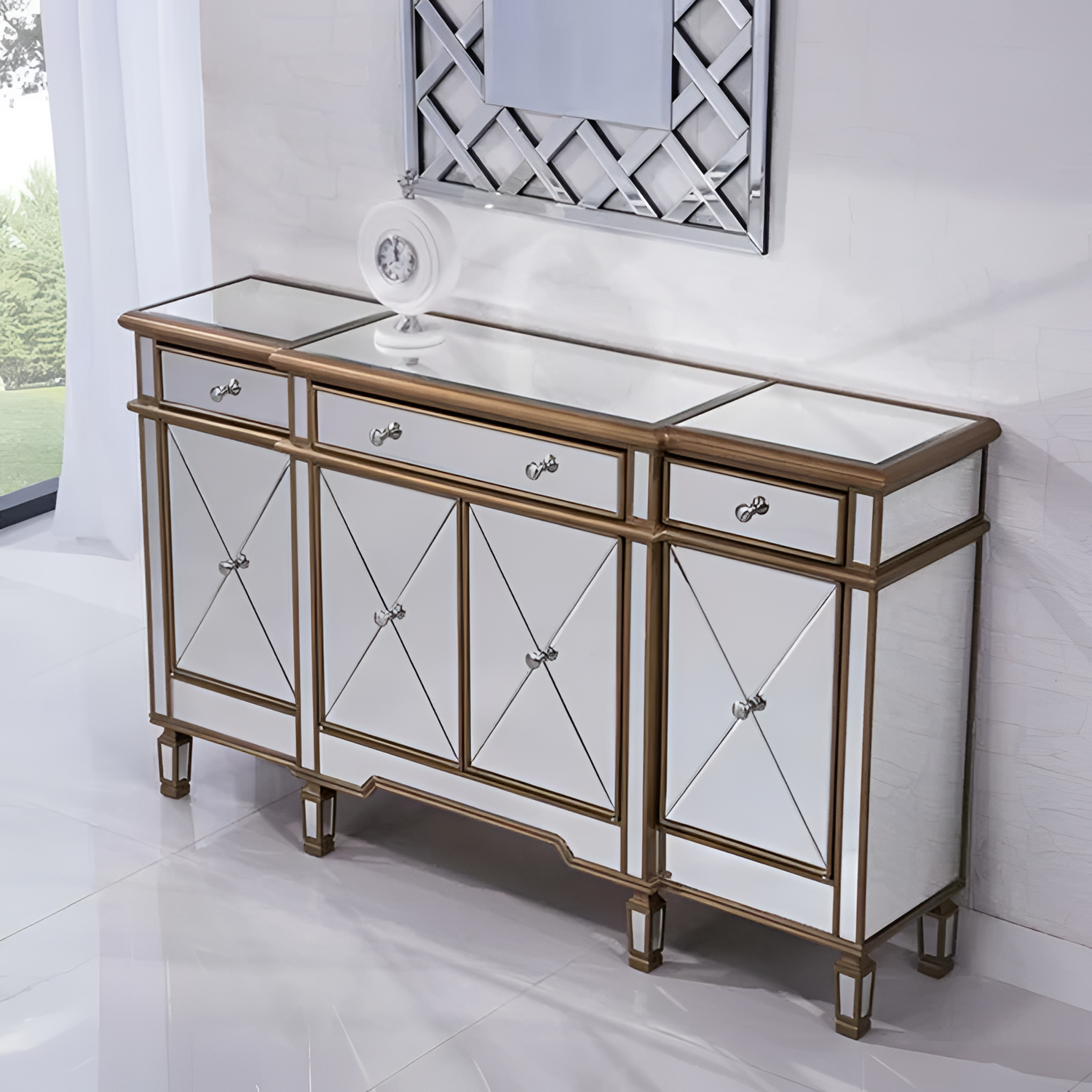 Caila Glamorous 3-Drawer Sideboard | Furniture | NordicAbode.com