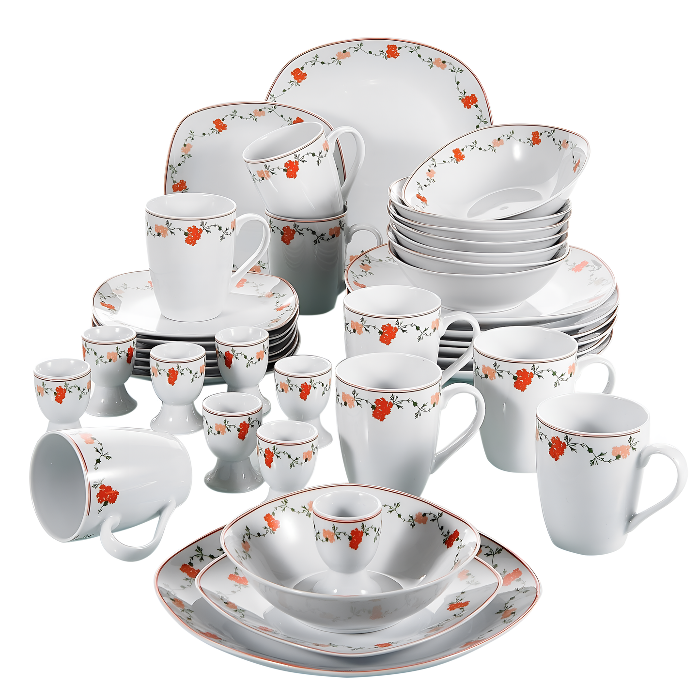 Gloria 40-Piece Porcelain Dinnerware Set - Ivory White | Dinnerware | NordicAbode.com