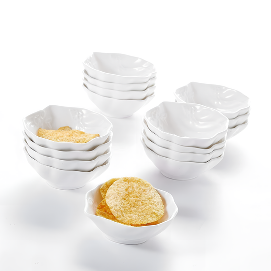 16-Piece 32-Piece White Porcelain Mini Bowls | Tableware | NordicAbode.com