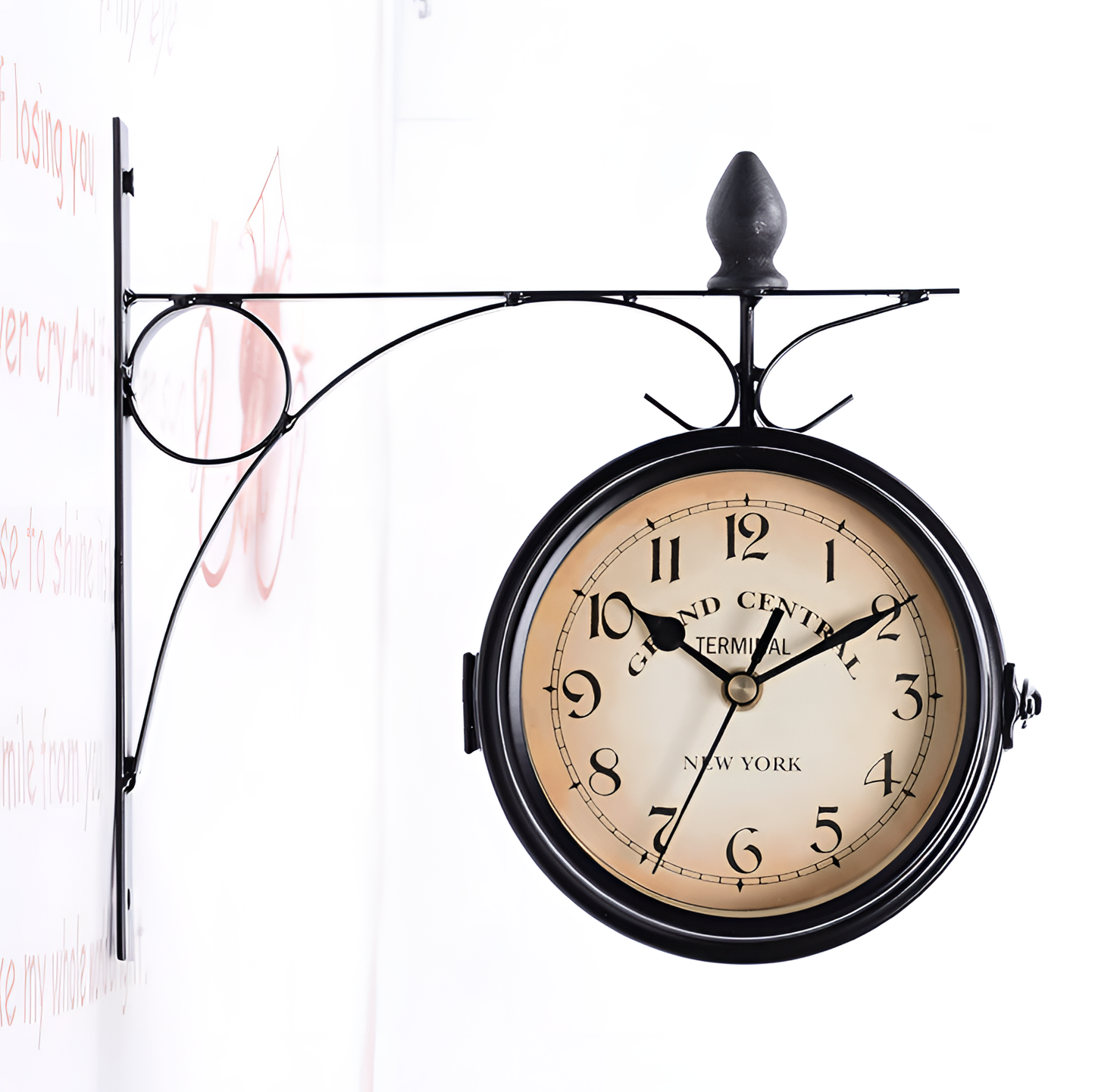 Grand Vintage Wall Clock with Iron Arm | Wall Clocks | NordicAbode.com