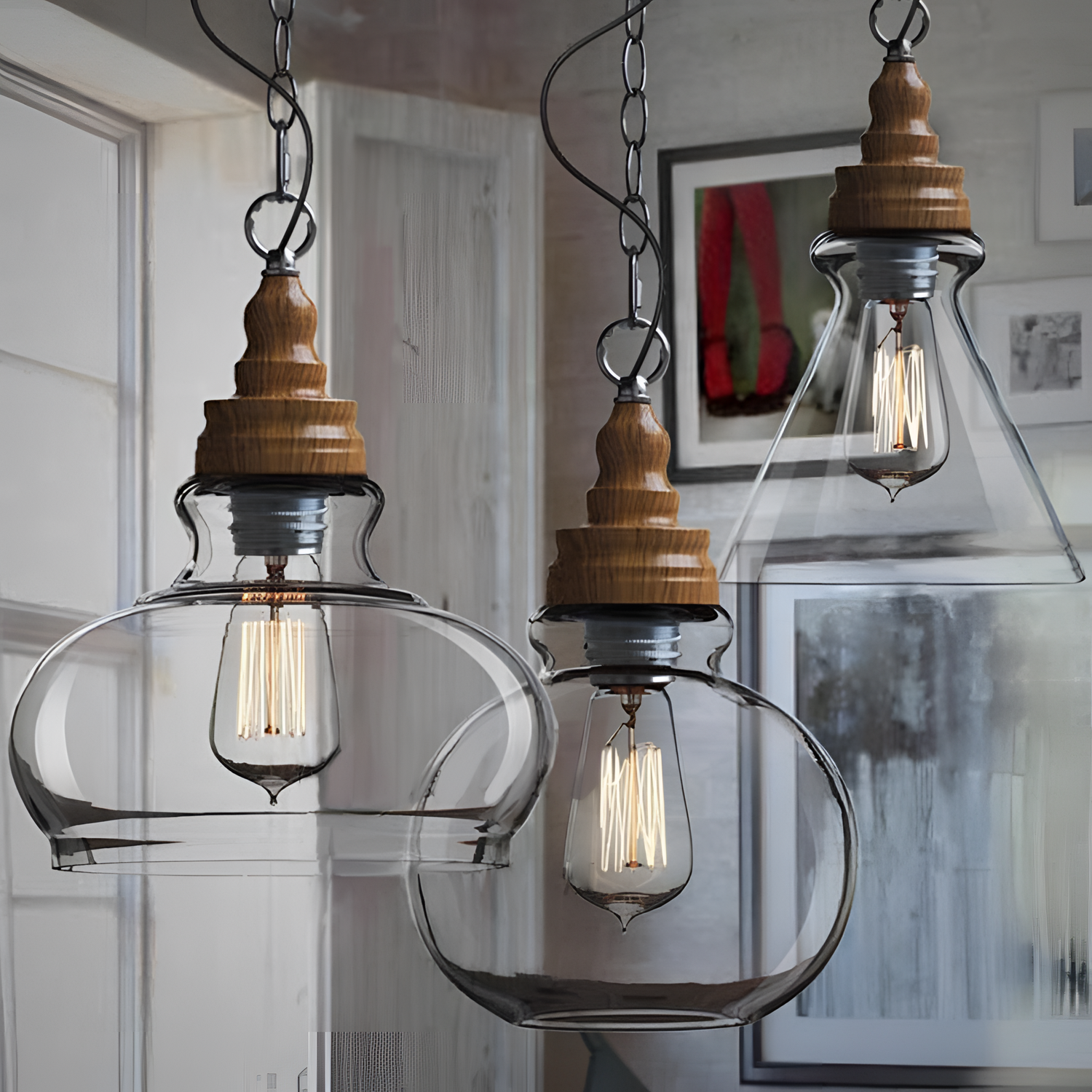 Thalia Vintage Glass Hanging Light Fixture | Lighting | NordicAbode.com