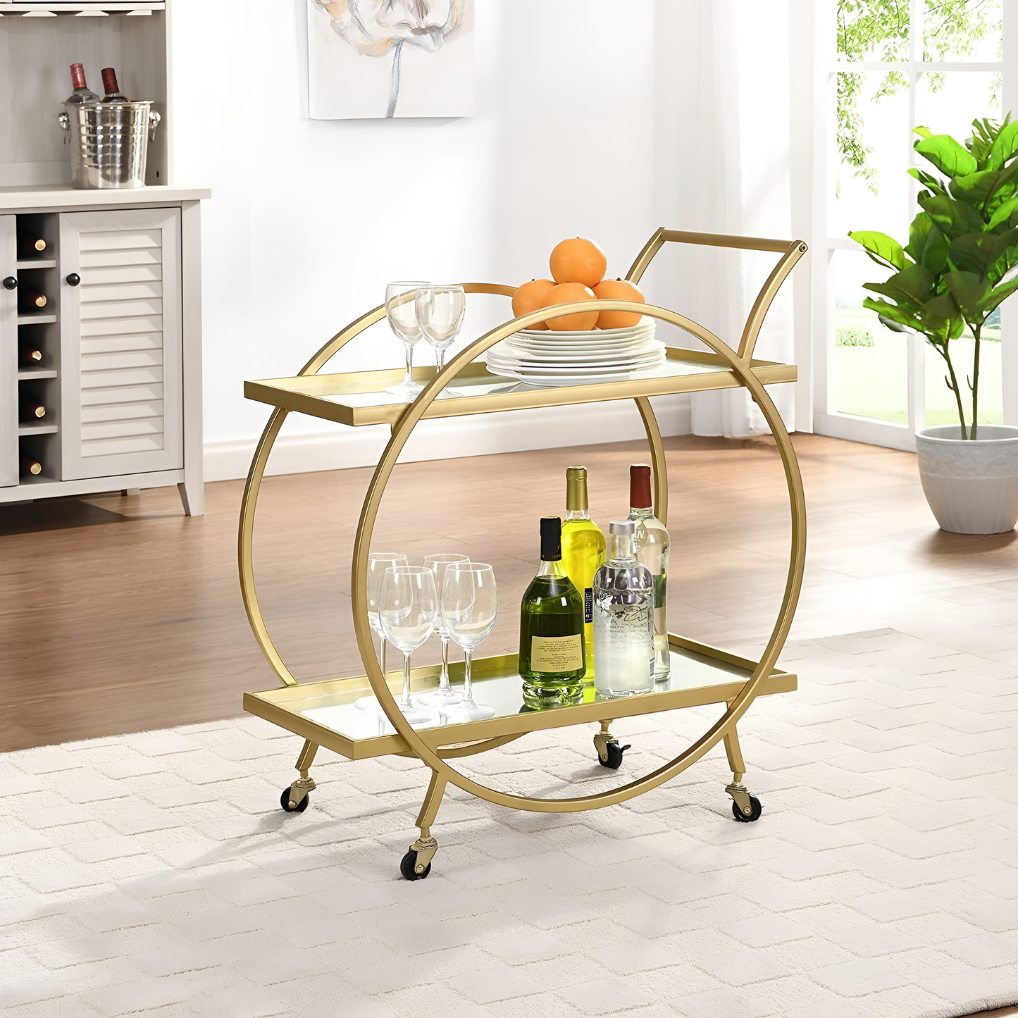 Gold Bar Cart - Versatile & Stylish | Bar Carts | NordicAbode.com