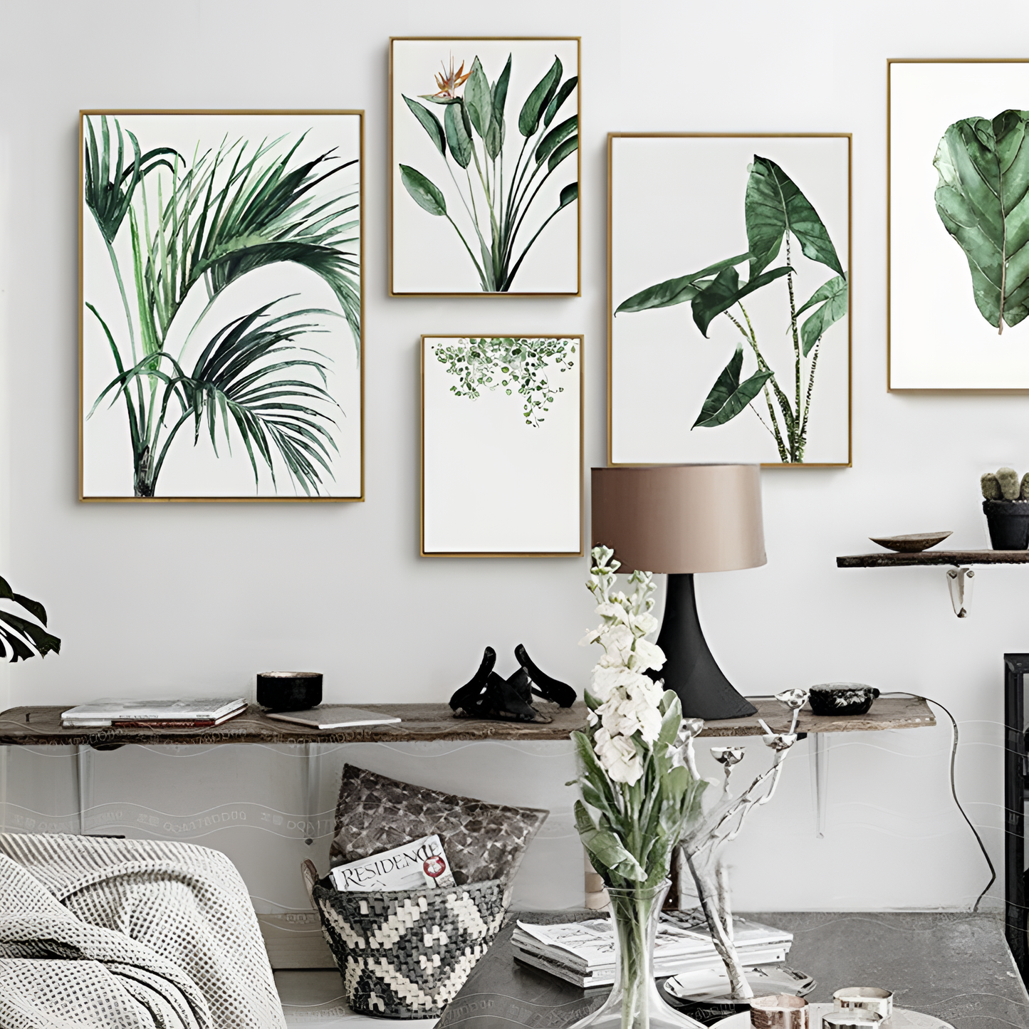 Watercolour Green Palm Watercolor Art | Wall Art | NordicAbode.com