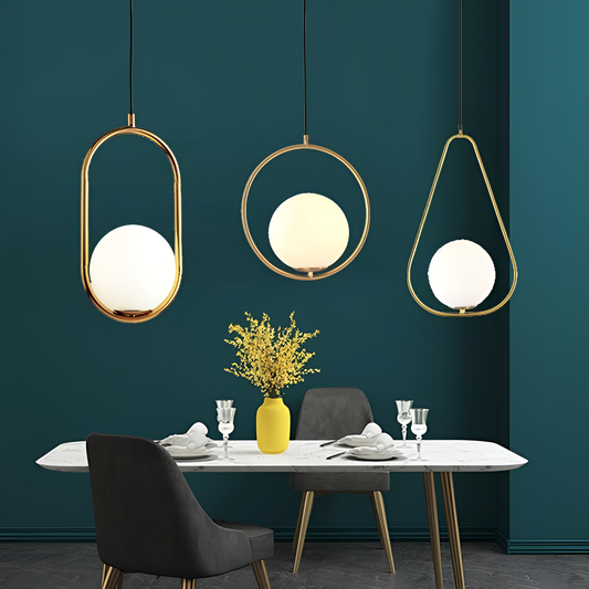 Golden Frosted Glass LED Chandelier | Lighting | NordicAbode.com