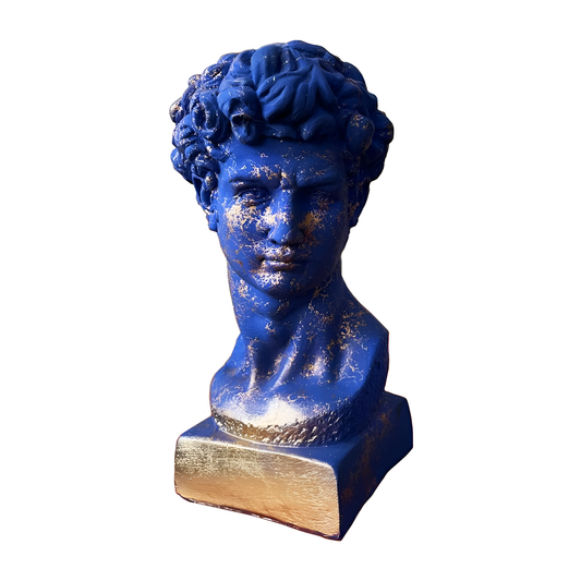 David in Blue & Gold Sculpture