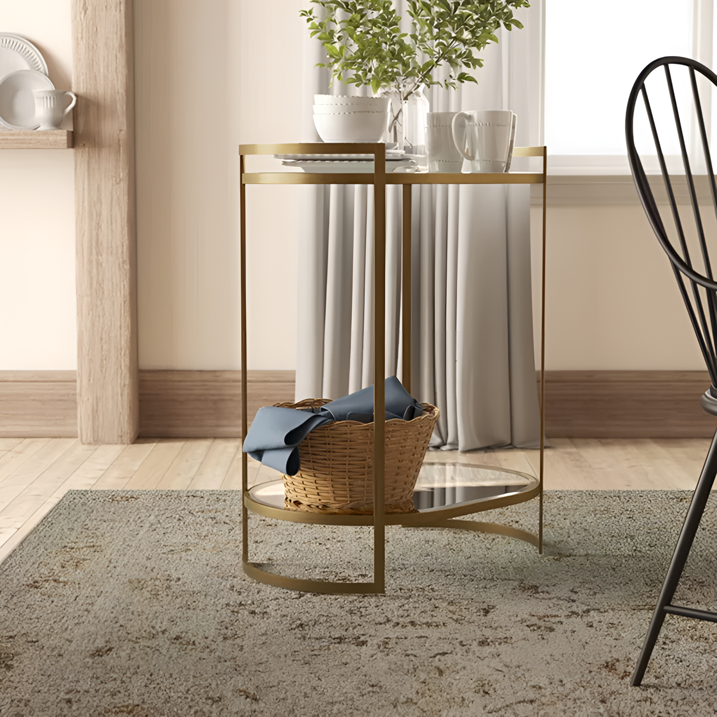 Kasandra Gold Bar Cart for Entertaining | Bar Carts | NordicAbode.com