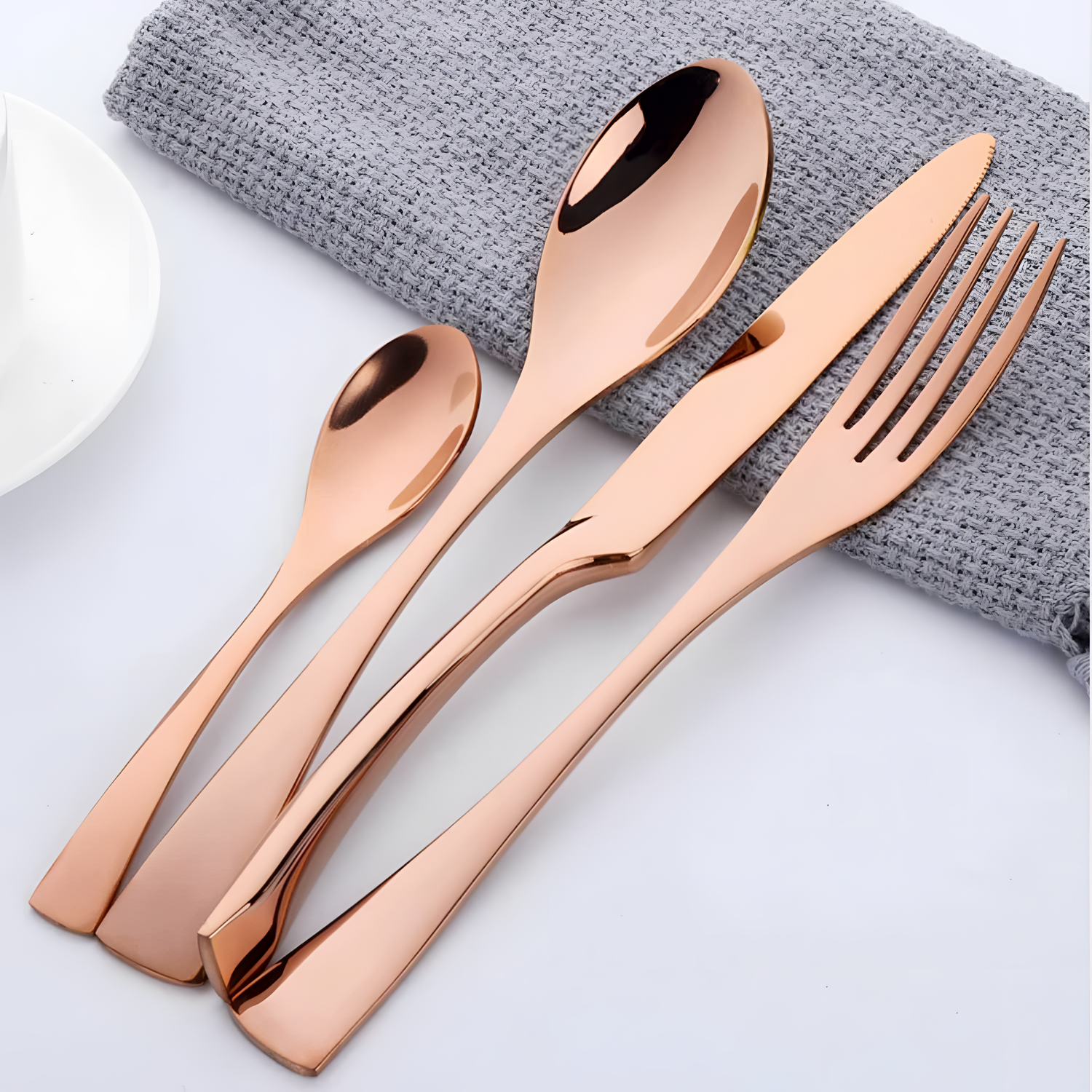 Rose Stainless Steel Cutlery Set - Rose Gold | Cutlery | NordicAbode.com