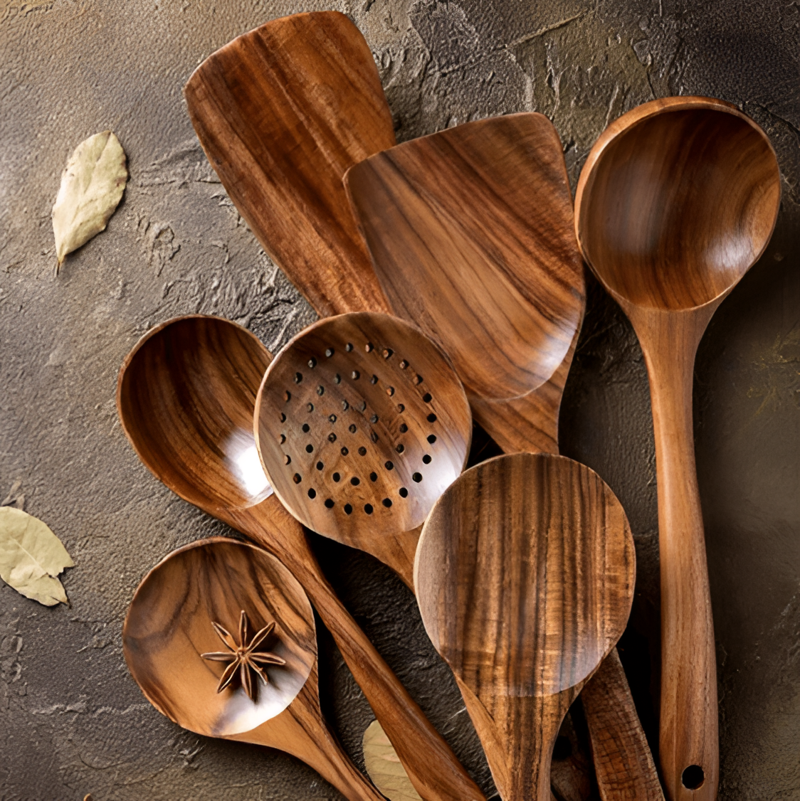 Teca Natural Teak Wood Utensil Set | Kitchen | NordicAbode.com