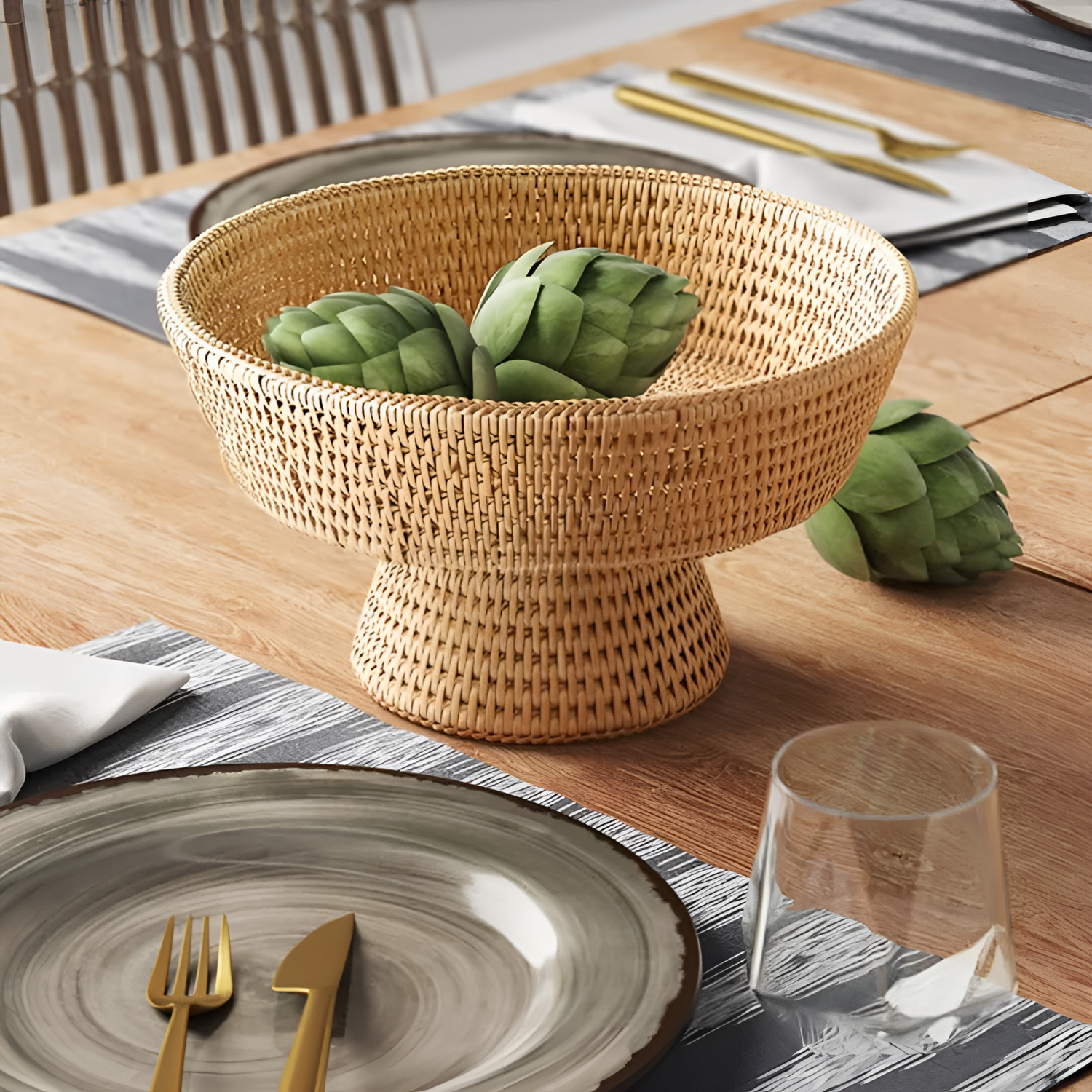 Dovecove Rattan Fruit Bowl for Boho Homes | Bowls | NordicAbode.com