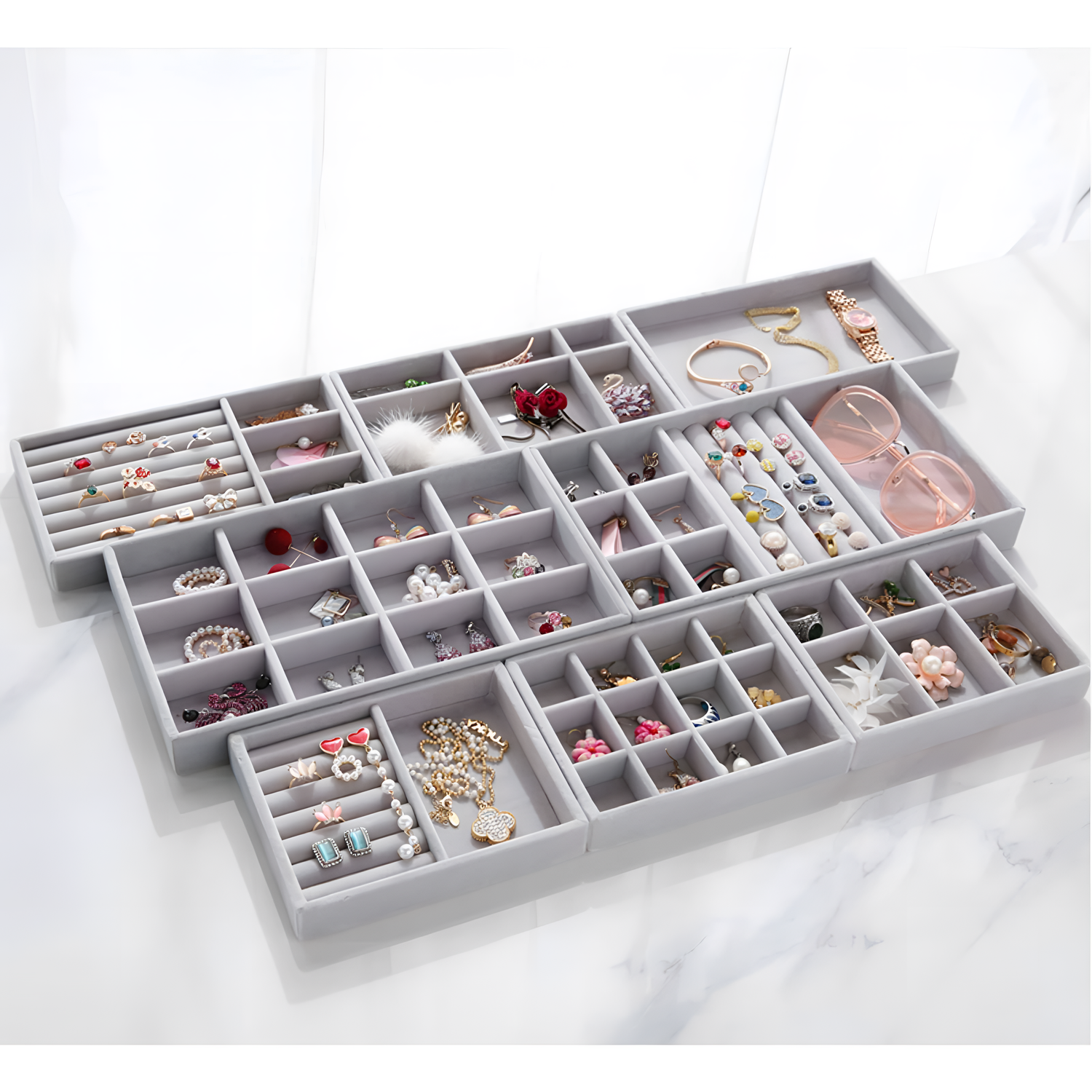 Jewellery Velvet Jewellery Organiser Display | Organizers | NordicAbode.com