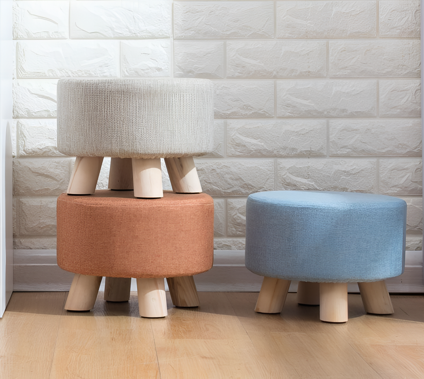 Huo Modern Round Footstool - Comfortable & Stylish | Footstools | NordicAbode.com