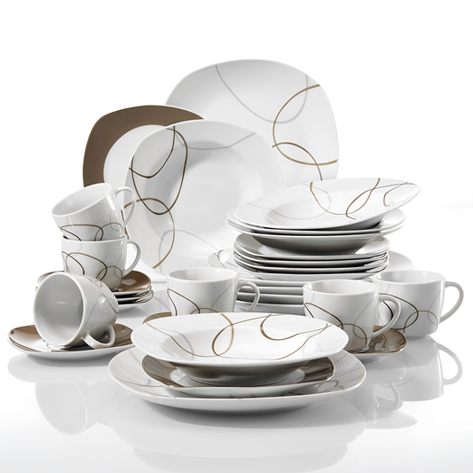 Nikita 30-Piece Porcelain Dinner Set | Dinnerware | NordicAbode.com