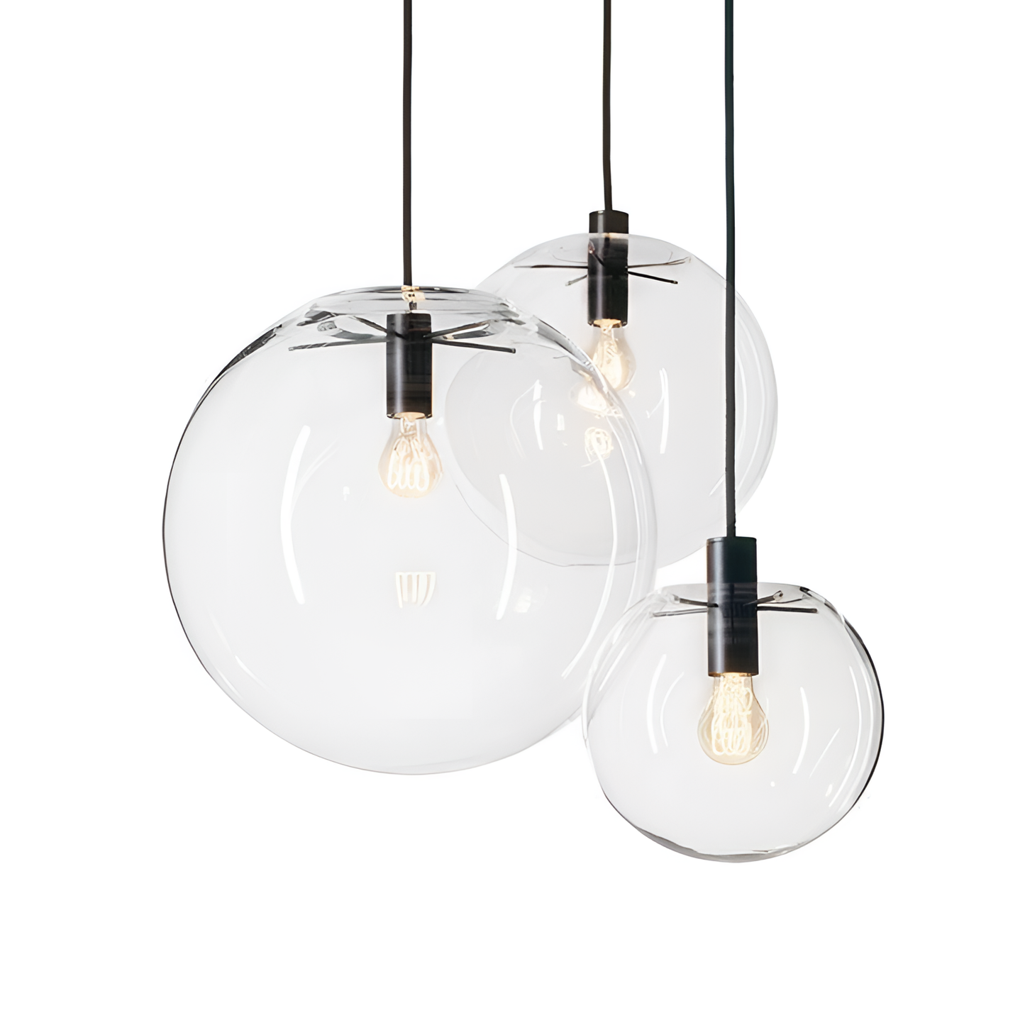 Clear Glass Ball Pendant Light - Iron Finish | Lighting | NordicAbode.com