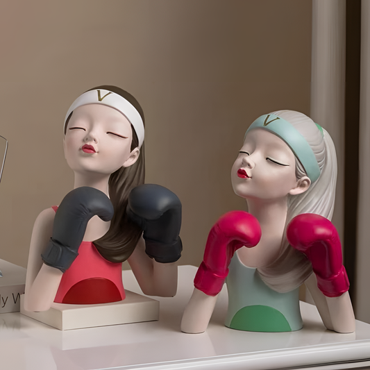 Kakintu Japanese-Inspired Boxing Girl Statue | Statues | NordicAbode.com