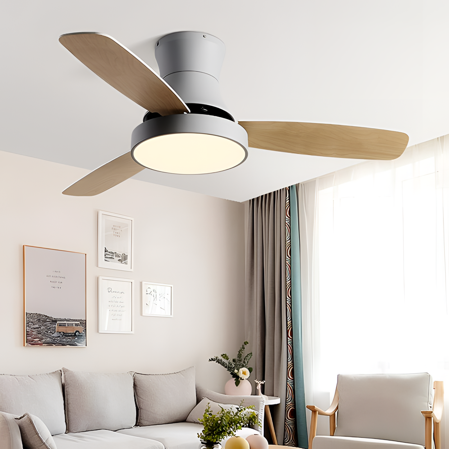 Timothy Modern Ceiling Fan with LED Light | Lighting | NordicAbode.com