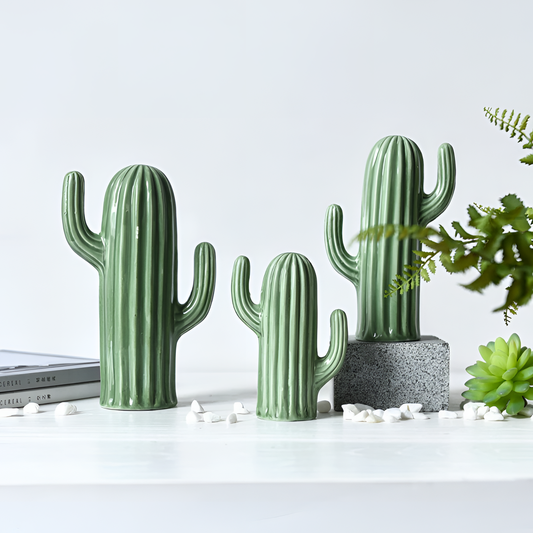 Ceramic Cactus Figurines for Home Decor | Figurines | NordicAbode.com