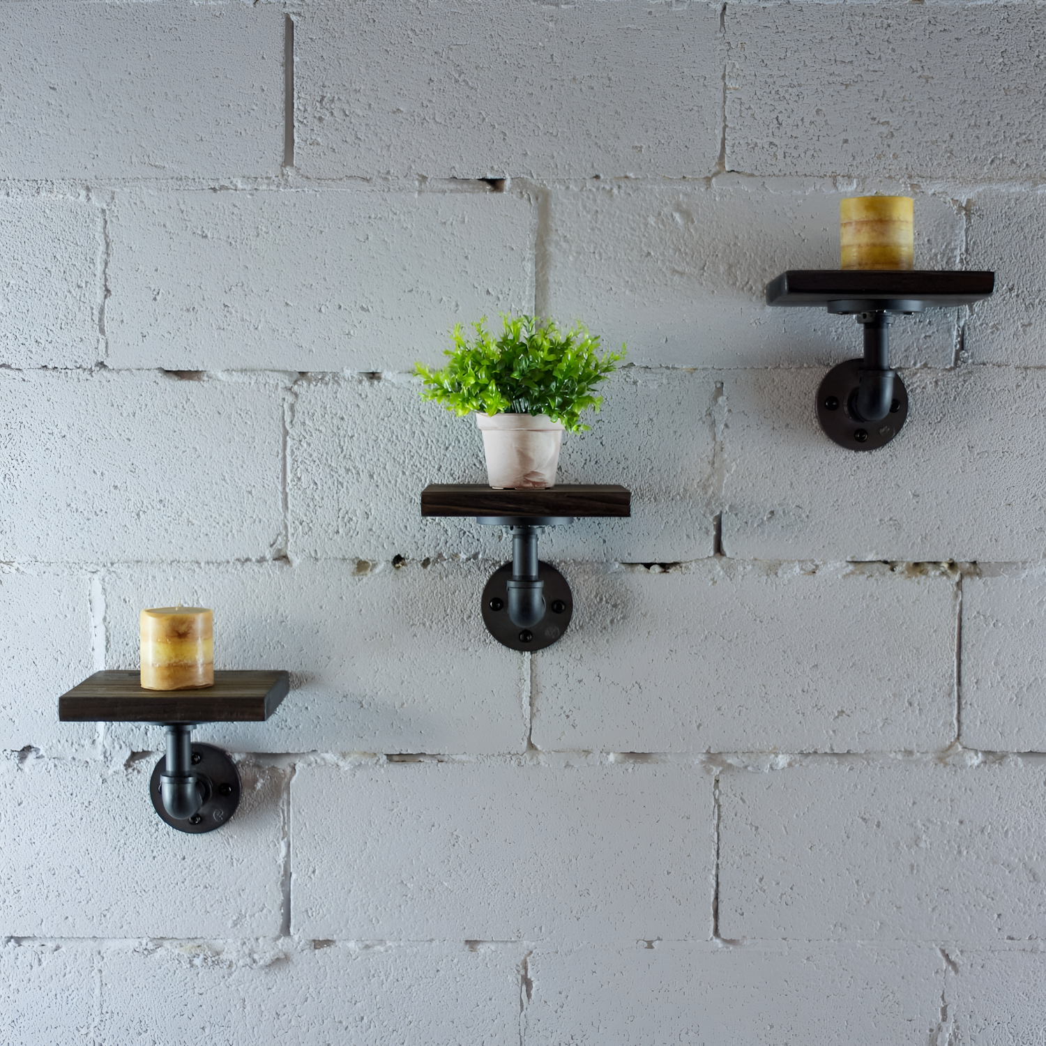 Three Decorative Wood Shelves - 3 Pieces | Shelving | NordicAbode.com