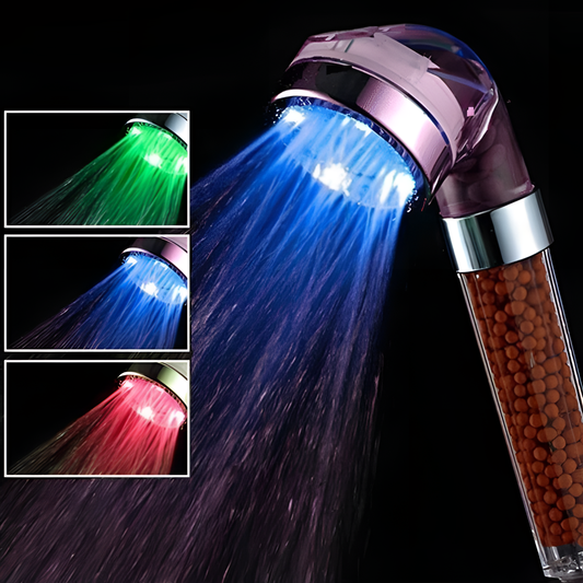 3 Color LED Shower Head - Temperature Sensor | Bathroom | NordicAbode.com