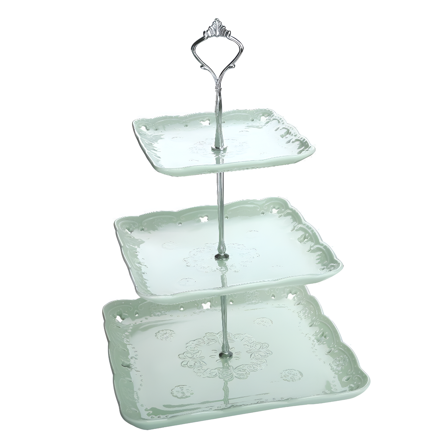 Sweet.Time 3 Tier Green Ceramic Cake Stand | Serveware | NordicAbode.com