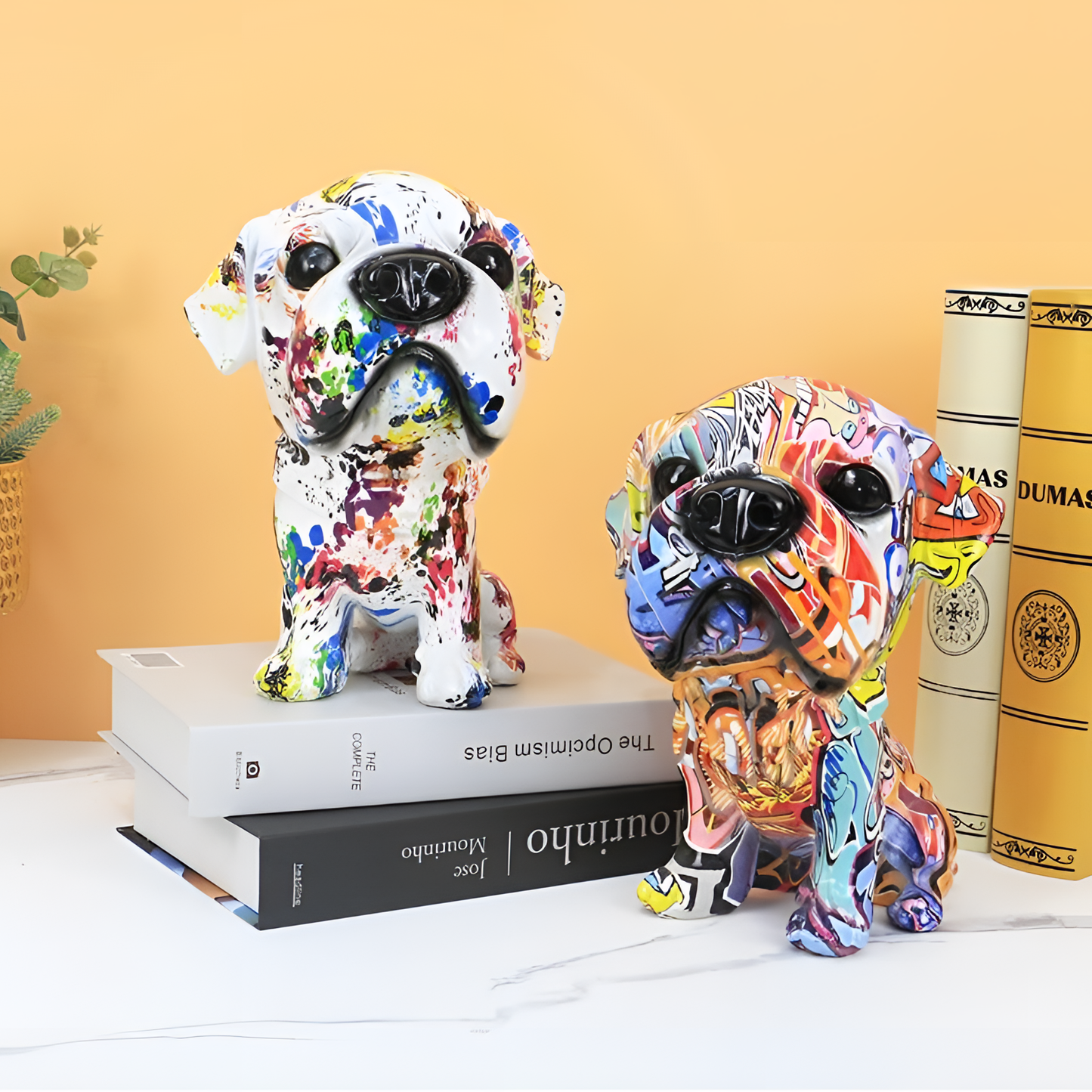 Painted Golden Retriever Graffiti Art Statue | Artistic Decor | NordicAbode.com