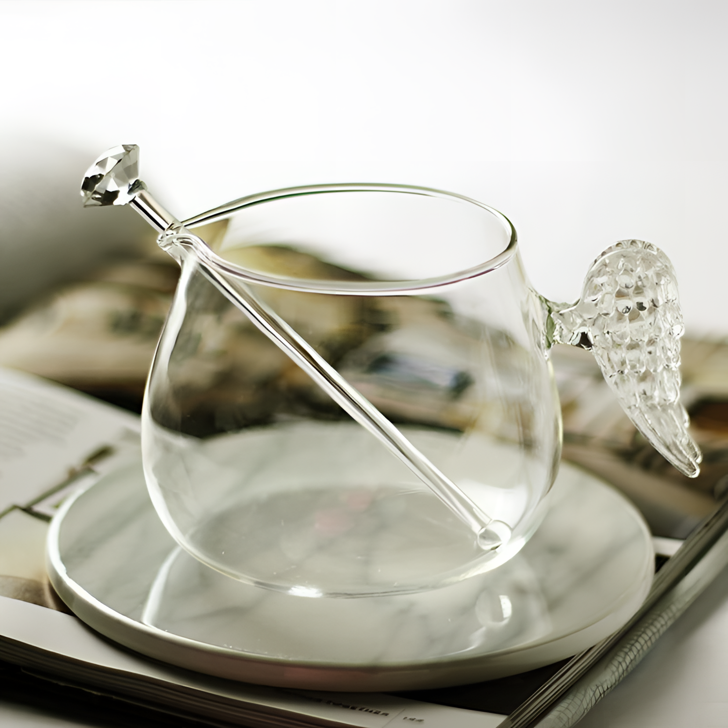 Angel Glass Cup with Angel Wings | Drinkware | NordicAbode.com