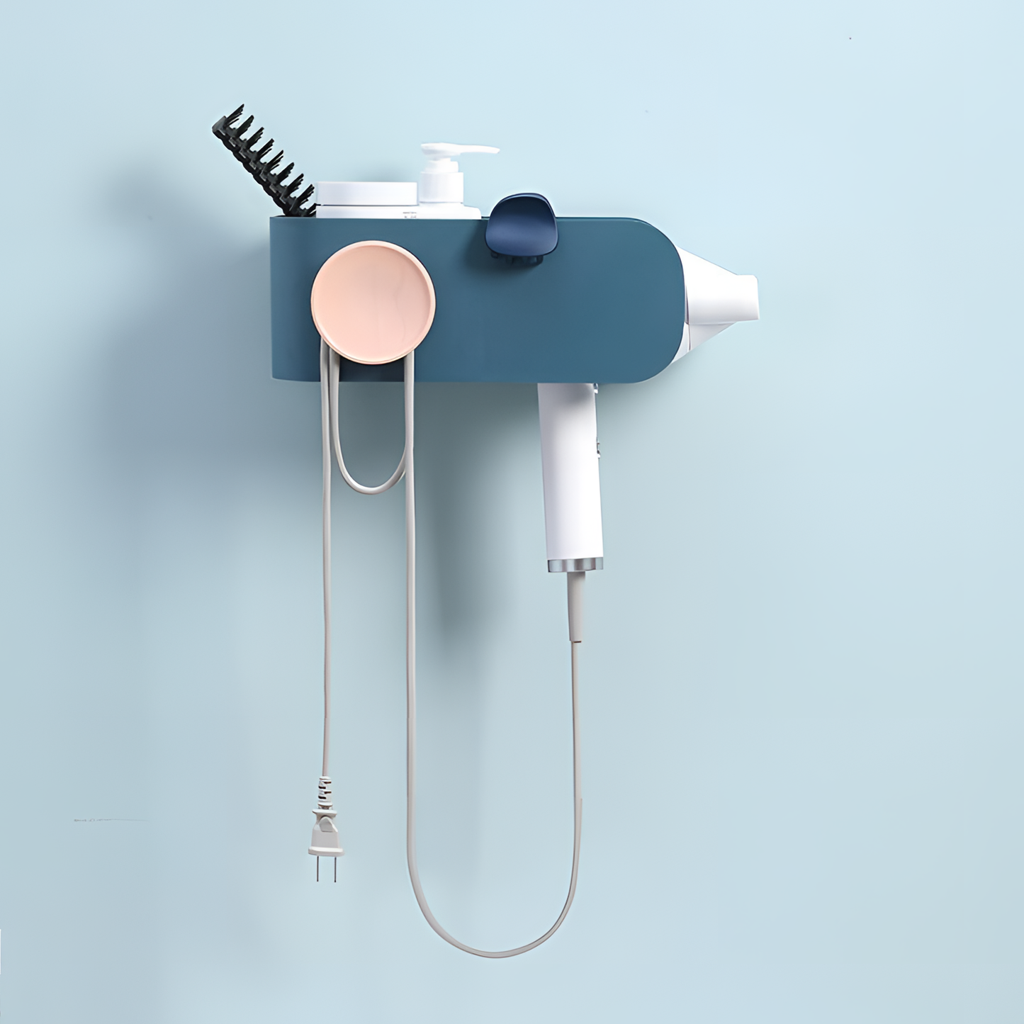 Nordic Wall-Mounted Hair Dryer Holder | Bathroom Accessories | NordicAbode.com