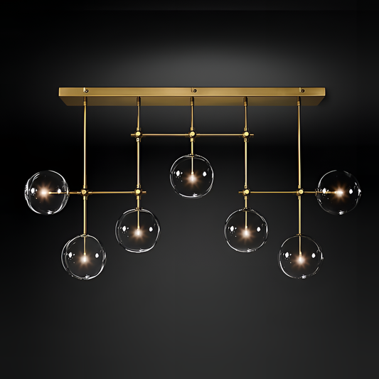 Steph Modern Glass Chandelier - Black/Gold | Lighting | NordicAbode.com