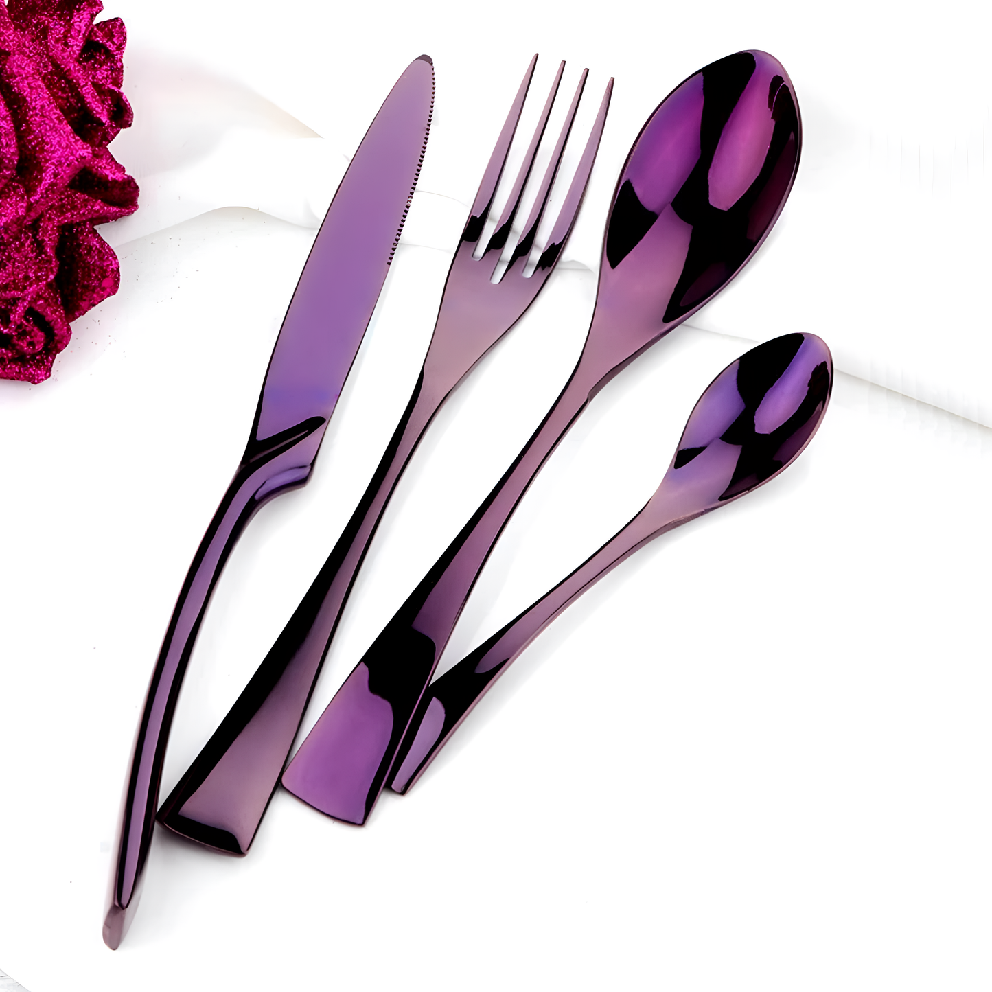 Purple Stainless Cutlery Set | Dining | NordicAbode.com