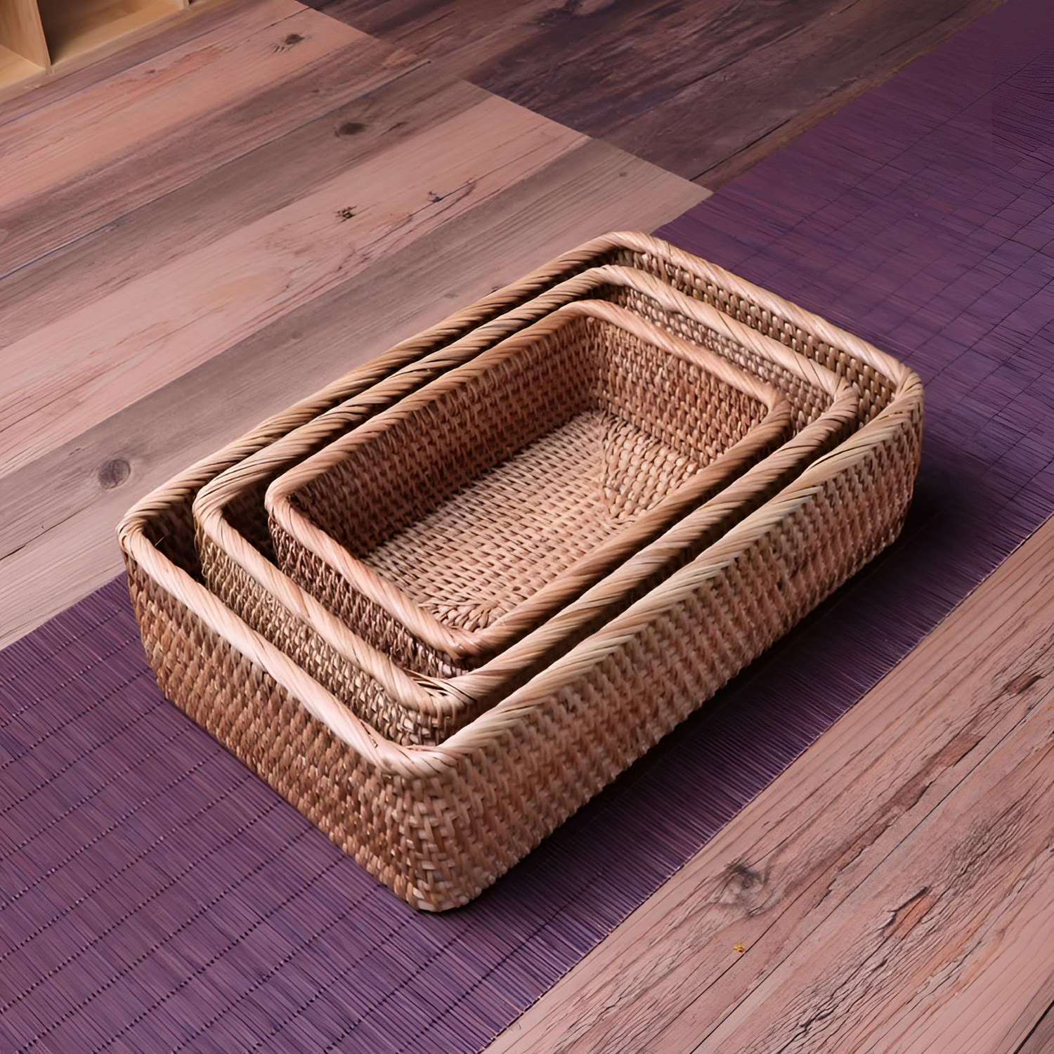 Handmade Rattan Square Baskets - Handmade | Baskets | NordicAbode.com