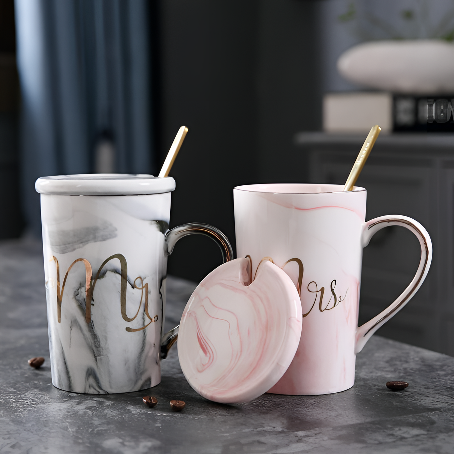 Marble Ceramic Mugs for Couples | Drinkware | NordicAbode.com