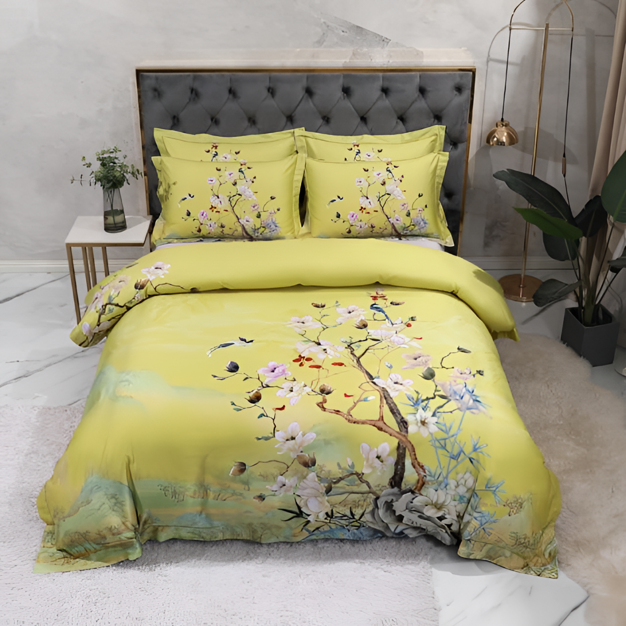 Yellow Luxury Egyptian Cotton Duvet Set | Bedding | NordicAbode.com