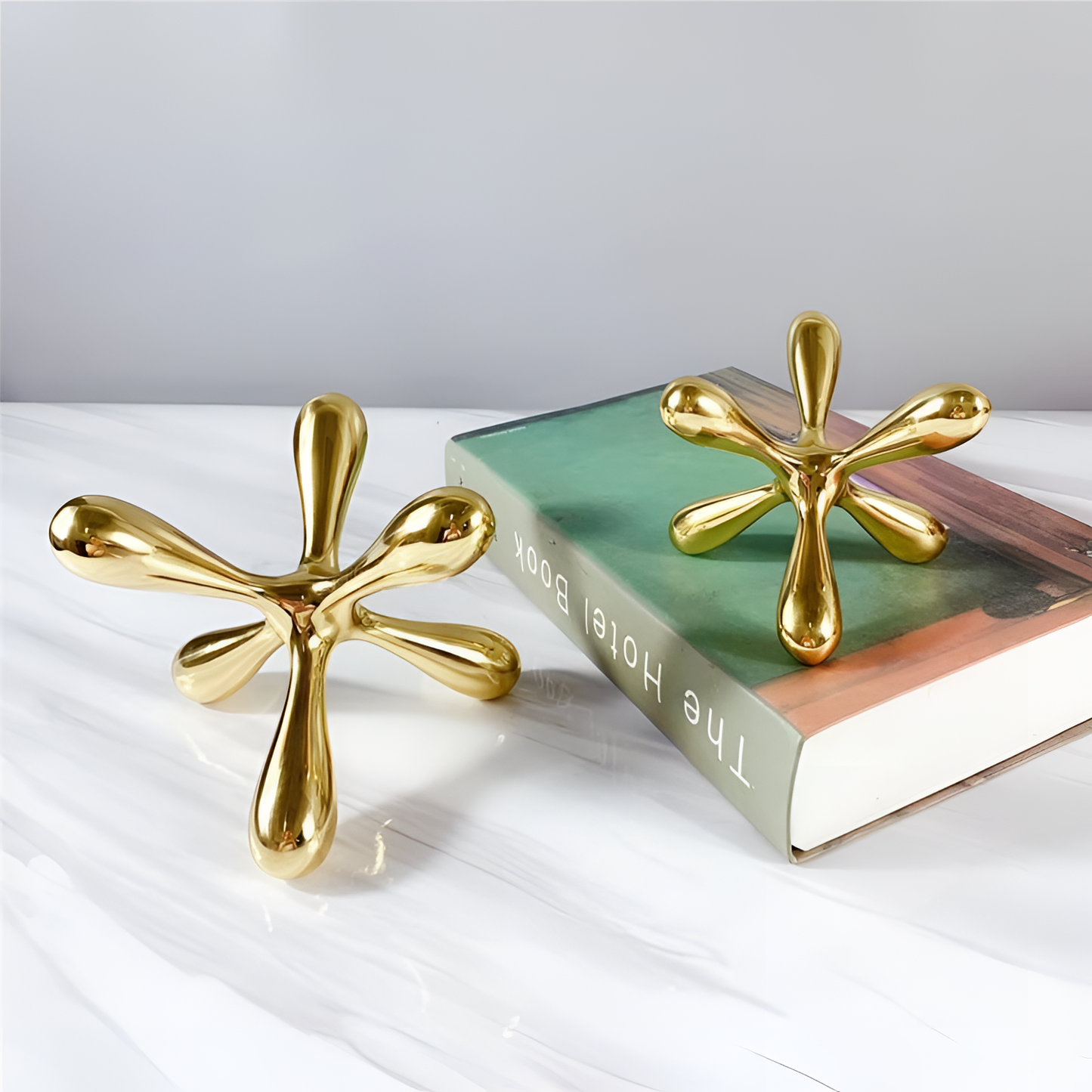 Golden Artisan-Made Golden Splash Statue | Statues | NordicAbode.com