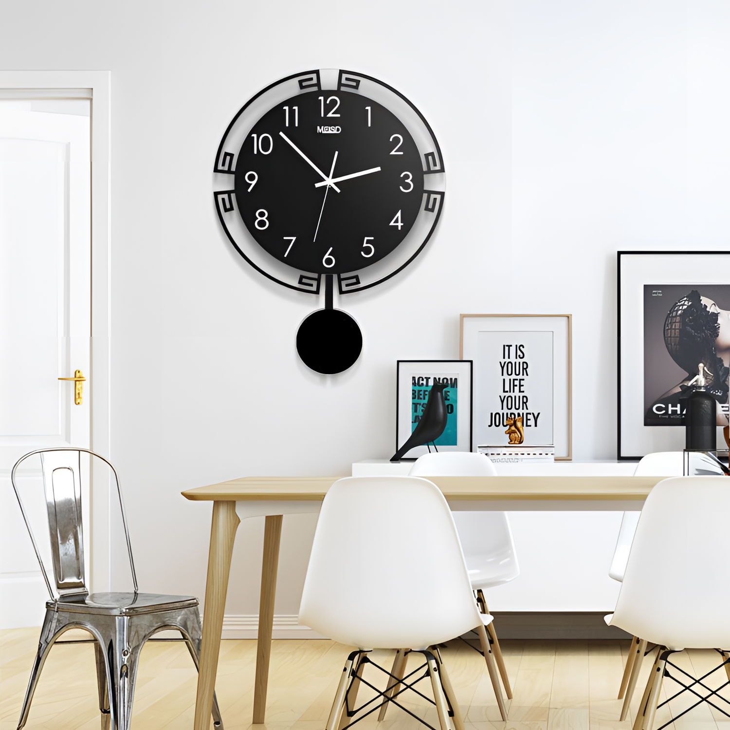 Asa Modern Silent Clock - Black Frame | Clocks | NordicAbode.com