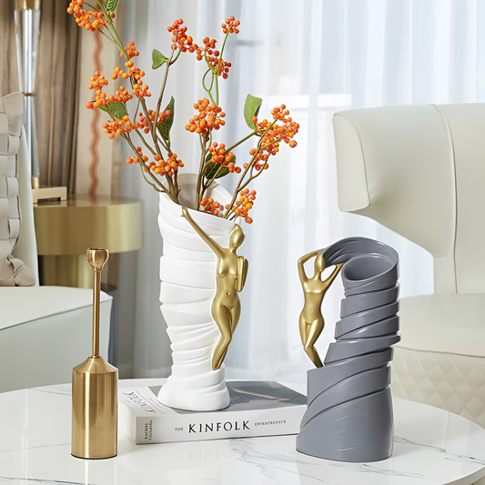 Elegant Golden Lady Flower Vase | Vases | NordicAbode.com