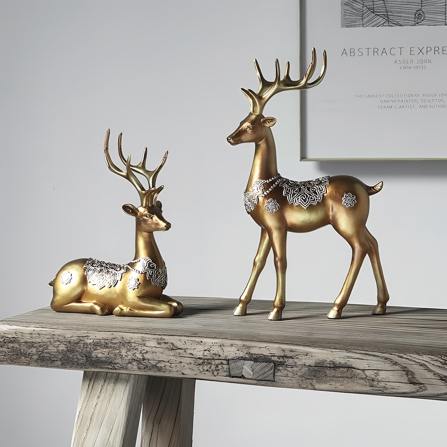 Elegant European Deer Figurines | Figurines | NordicAbode.com