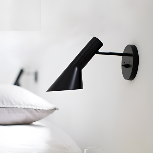 Simple Black Wall Lamp - E27 Base | Lighting | NordicAbode.com