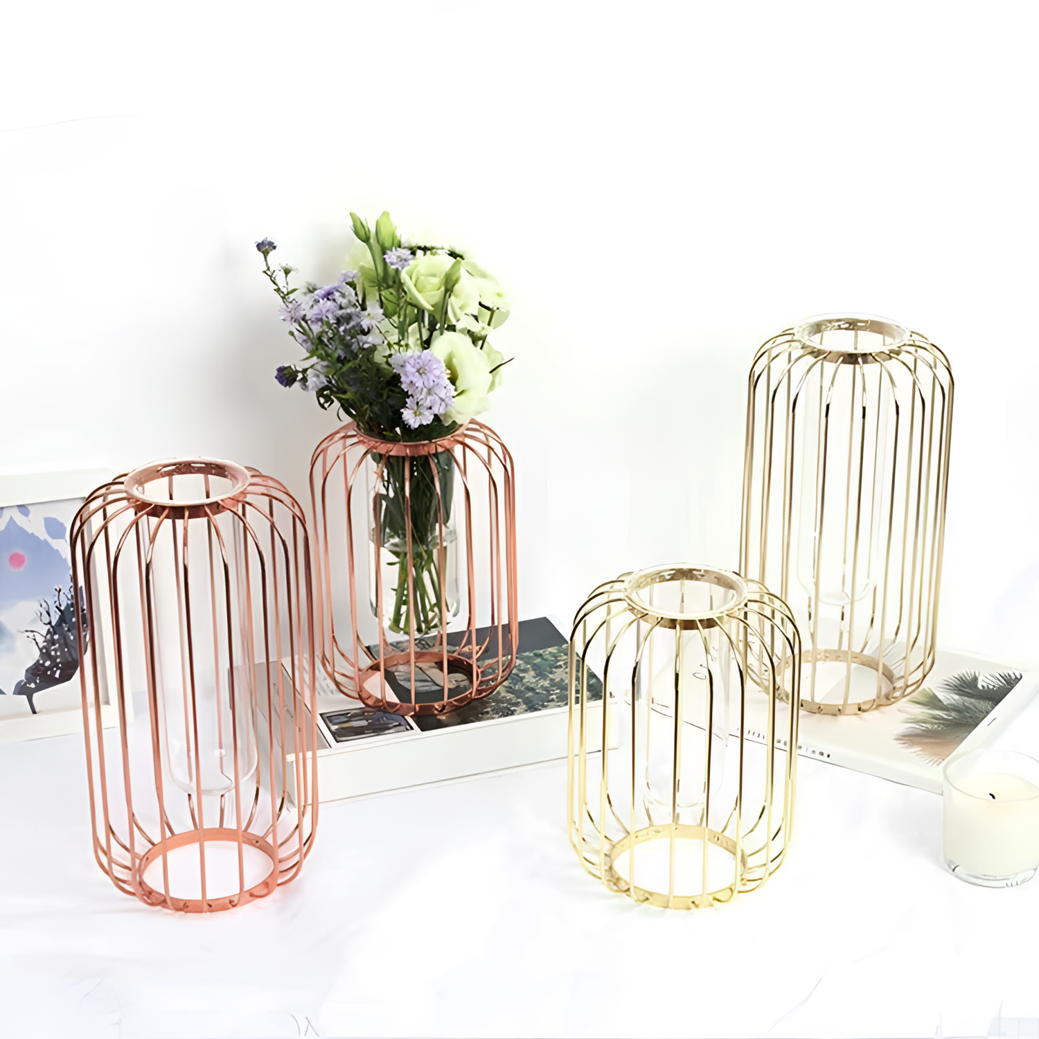 Iron Glass Iron Lantern Vase | Vases | NordicAbode.com