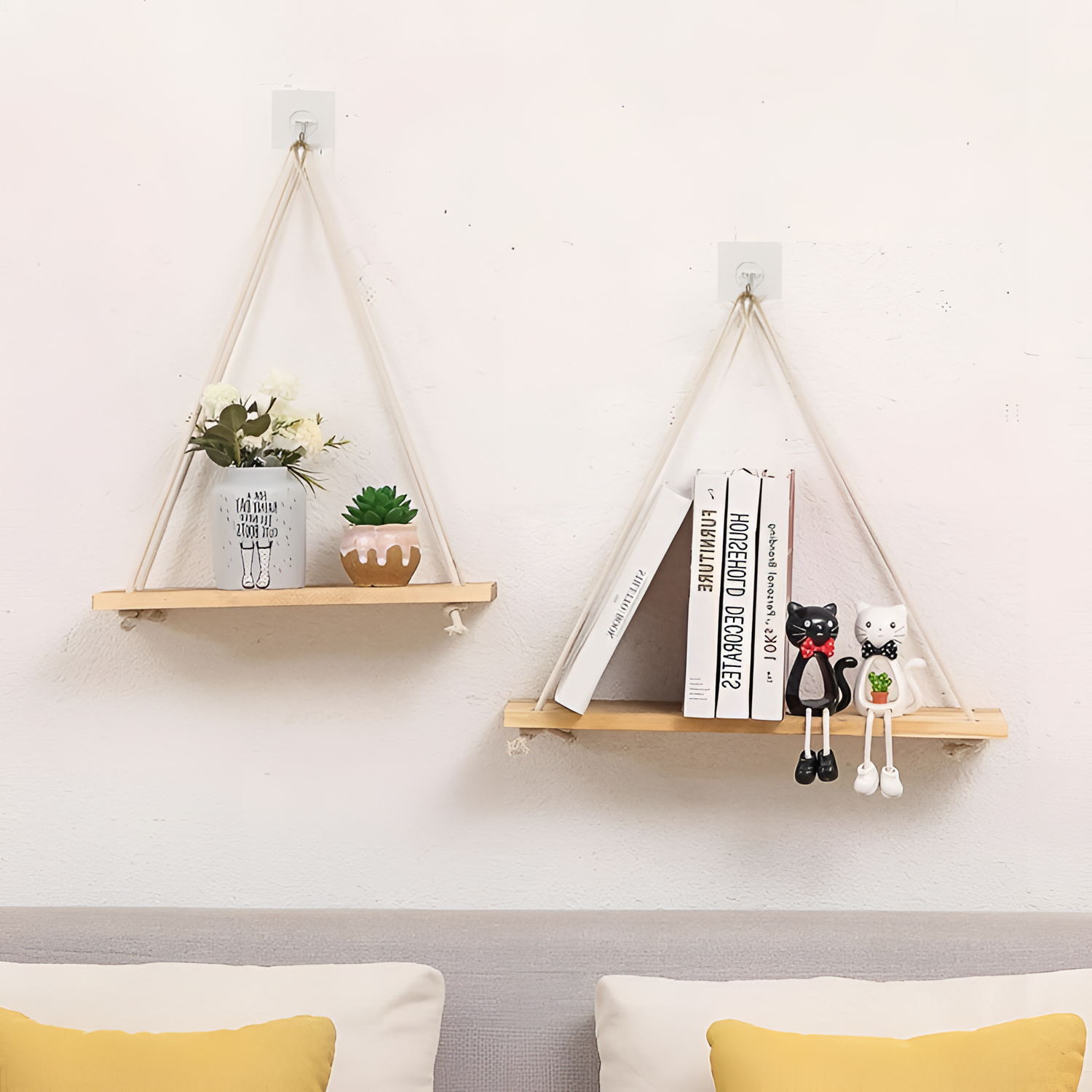 Wood Natural Wood Hanging Shelf | Shelves | NordicAbode.com