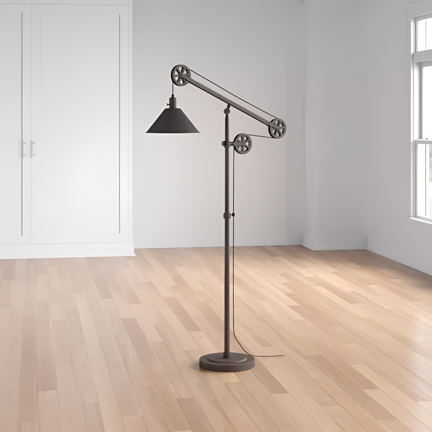 Carlisle Industrial Floor Lamp with Pulley System | Lighting | NordicAbode.com