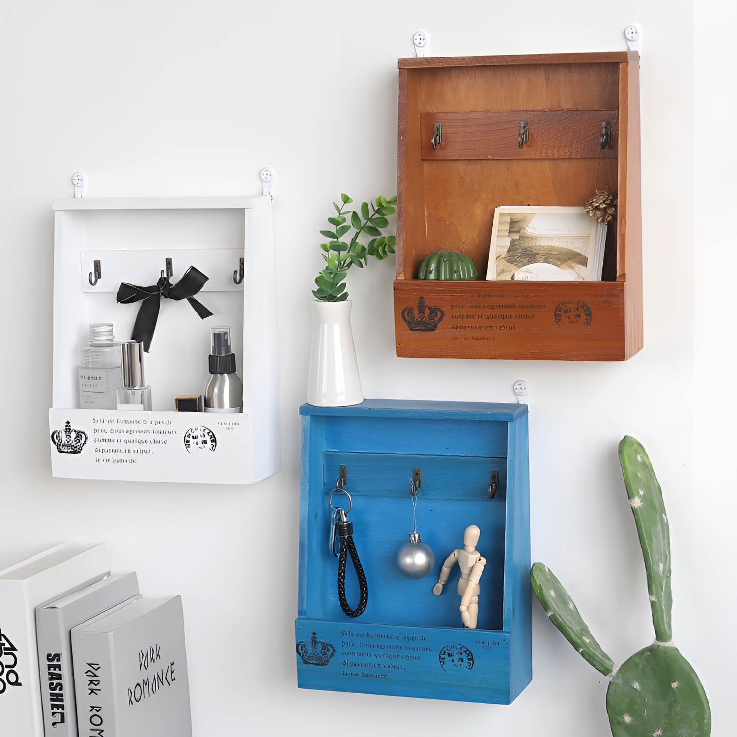 Santos Vintage Wood Key Organizer Shelf | Storage | NordicAbode.com