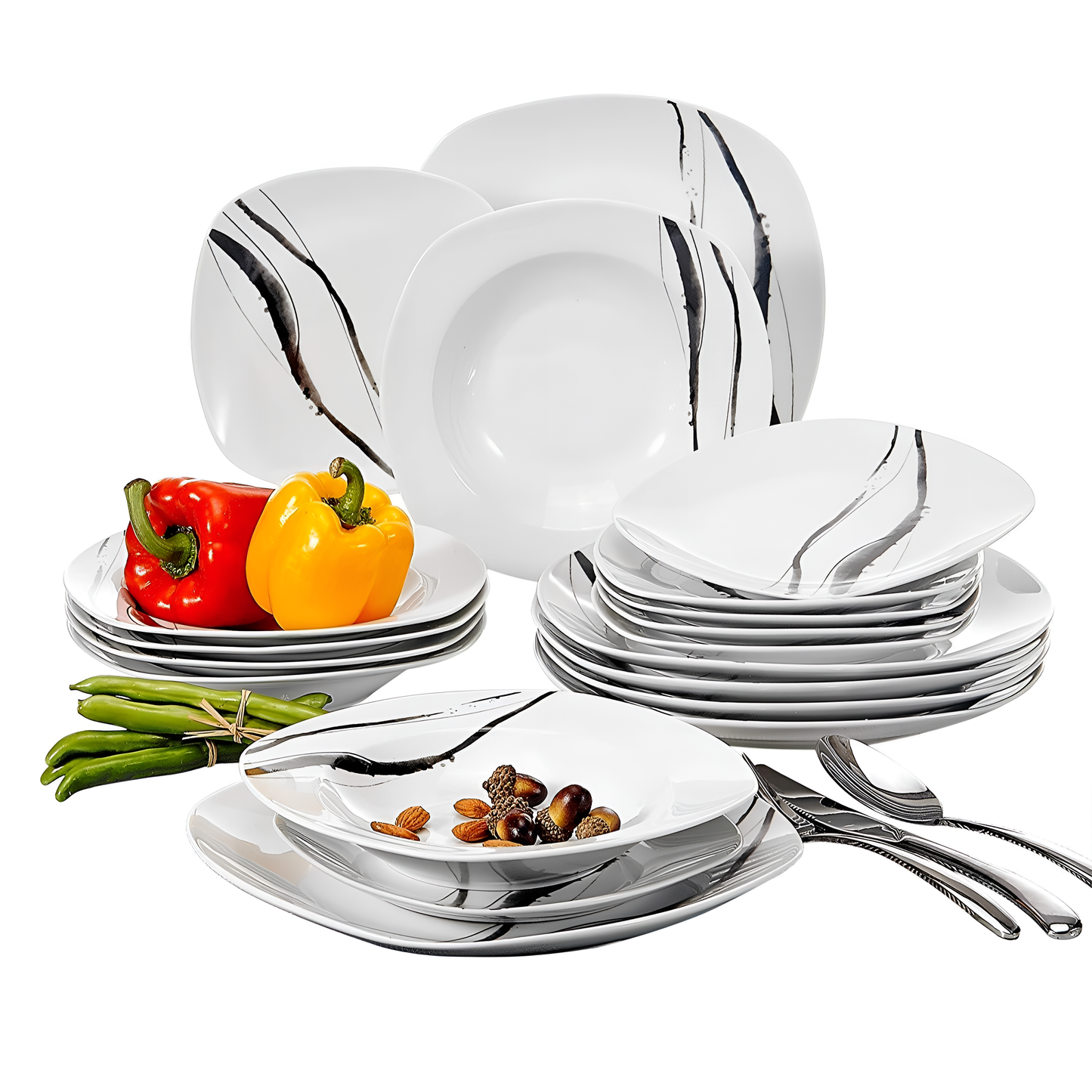 Teresa 18-Piece Porcelain Dinner Set - TERESA | Dinnerware | NordicAbode.com