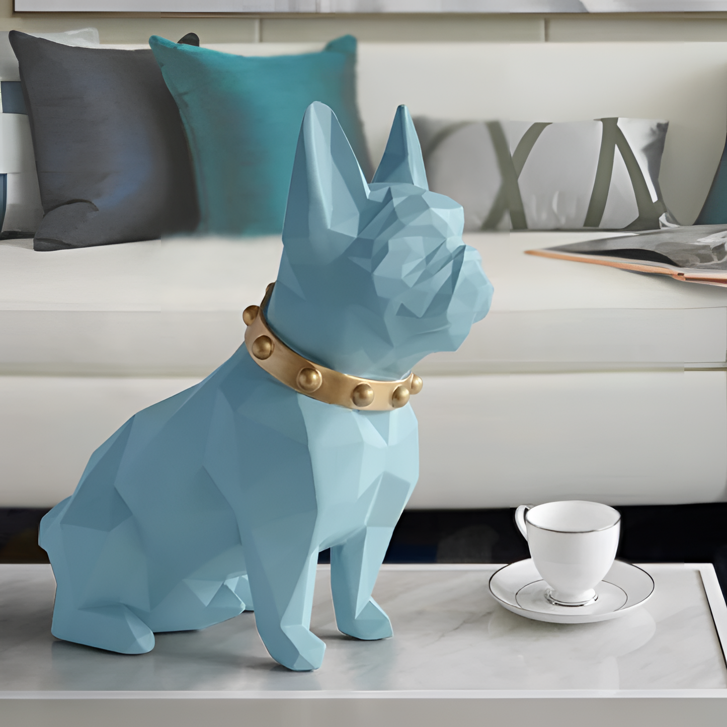 Geometric French Bulldog Tabletop Statue | Statues | NordicAbode.com