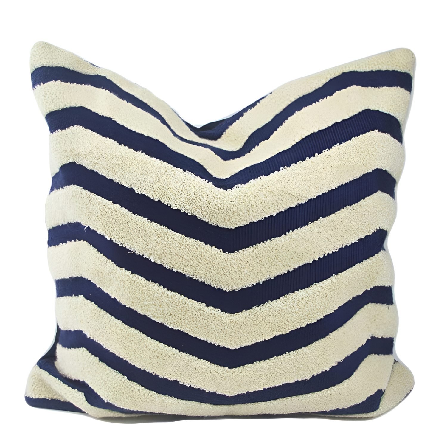 Embroidery Blue White Zigzag Cushion Cover | Cushion Covers | NordicAbode.com