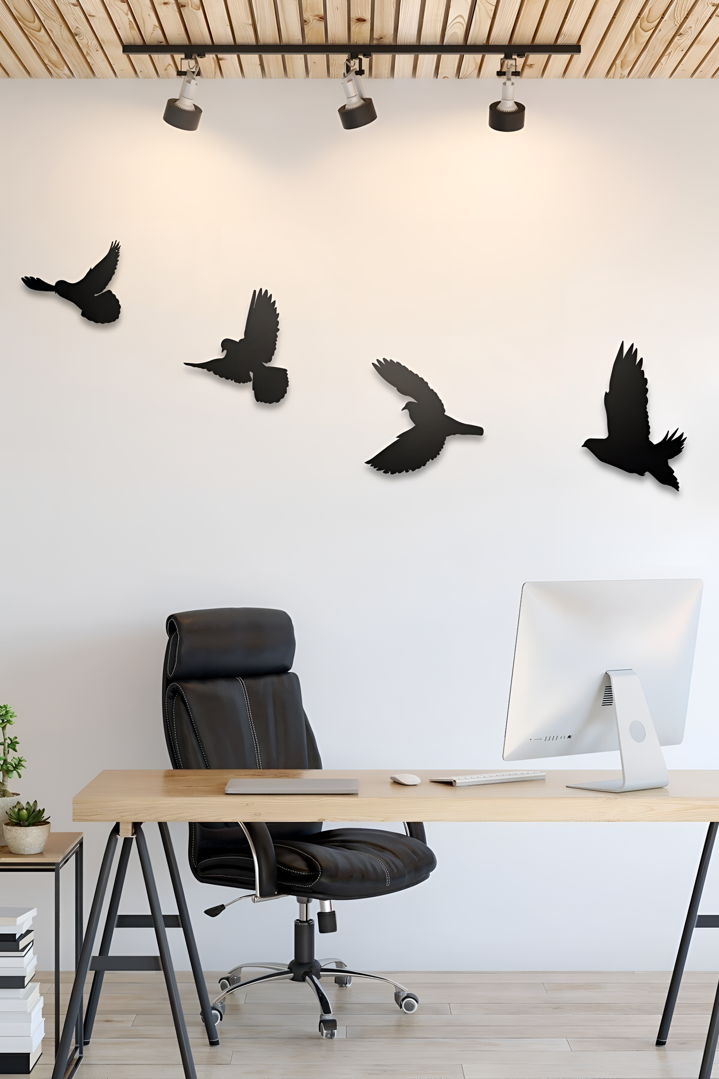 Wooden Nature-Inspired Wooden Bird Decor Set | Wall Decor | NordicAbode.com