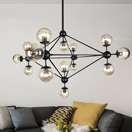 Hibana Black Geometric Chandelier | Lighting | NordicAbode.com